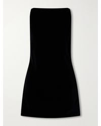 Brandon Maxwell - The Sable Paneled Cotton-Blend Velvet Mini Dress - Lyst