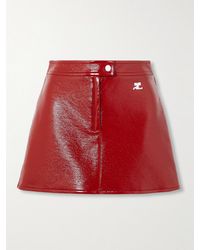 Courreges - Minirock Aus Einer Beschichteten Baumwollmischung Mit Applikation - Lyst