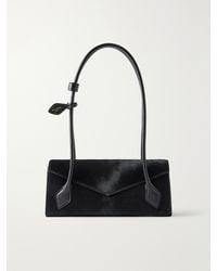 Alaïa - Le Teckel Flap Small Calf Hair Leather-Trimmed Shoulder Bag - Lyst