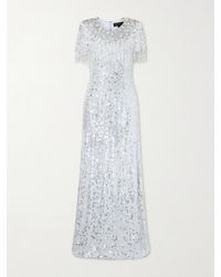 Jenny Packham - Eugene Crystal-Embellished Sequined Chiffon Gown - Lyst
