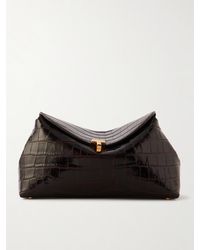 TOTEME - T-Lock Croc-Effect Leather Clutch - Lyst