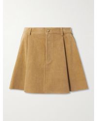 Polo Ralph Lauren - Pleated Suede Mini Skirt - Lyst