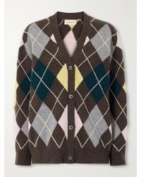 &Daughter - Ava Argyle Wool Cardigan - Lyst