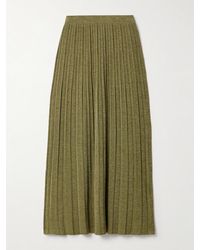 Zimmermann - Wylie Metallic Ribbed-Knit Midi Skirt - Lyst