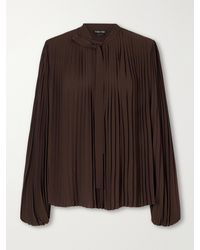 Tom Ford - Pleated Crepe De Chine Blouse - Lyst