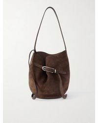 Liffner - Buckled Suede Bucket Bag - Lyst