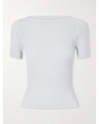 Leset - Blake Metallic Ribbed-Knit T-Shirt - Lyst