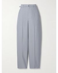 Lemaire - Hose Mit Geradem Bein Aus Webstoff Mit Gürtel - Lyst