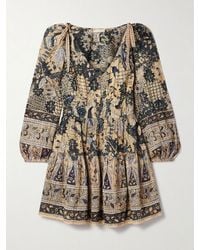 Ulla Johnson - Mini-Robe En Voile De Coton Mélangé Imprimé Anika - Lyst