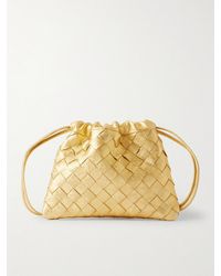 Bottega Veneta - Dustbag Small Intrecciato Metallic Leather Pouch - Lyst
