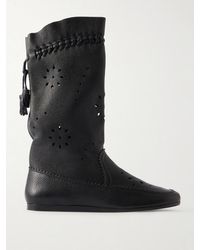 Isabel Marant - Welky Laser-Cut Textured-Leather Boots - Lyst