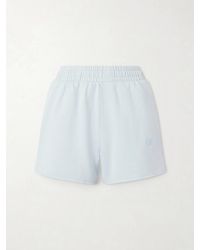 Anine Bing - Kam Embroidered Cotton-Jersey Shorts - Lyst