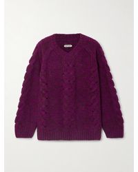 Bode - Eiderdown Cable-Knit Alpaca, Mohair And Silk-Blend Sweater - Lyst