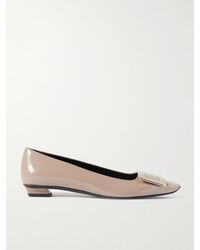 Roger Vivier - Belle Vivier Patent-Leather Ballet Flats - Lyst
