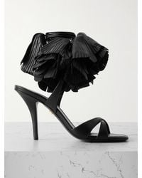 Ferragamo - Estrella Sandalen Aus Leder Mit Rüschen - Lyst