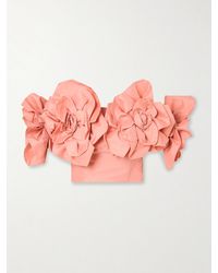 Aje. - Haut Raccourci Épaules Nues En Taffetas À Appliqués Etta - Lyst