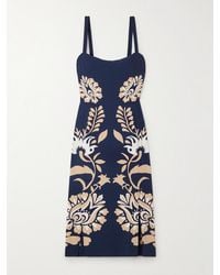 La DoubleJ - Buy Me A Martini Floral-Print Crepe Midi Dress - Lyst