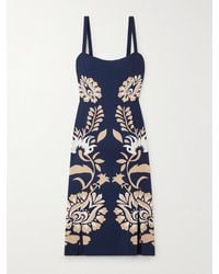La DoubleJ - Buy Me A Martini Floral-Print Crepe Midi Dress - Lyst