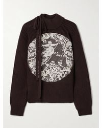 S.S.Daley - Embroidered Ribbed Merino Wool Turtleneck Sweater - Lyst