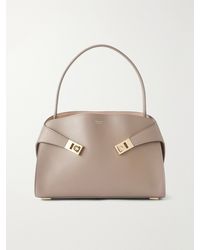 Ferragamo - Hug Small Embellished Cracked-Leather Tote - Lyst