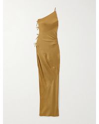 Rick Owens - Taco One-Shoulder Tie-Embellished Satin Dress - Lyst