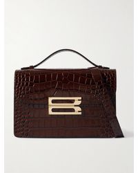 Victoria Beckham - Dorian Schultertasche Aus Leder Mit Krokodileffekt - Lyst