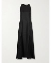 Loulou de Saison - Iraka Mesh And Silk-Twill Midi Dress - Lyst