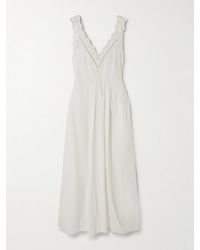 Isabel Marant - Freda Broderie Anglaise-Trimmed Crepe Maxi Dress - Lyst