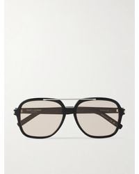 Saint Laurent - Aviator-Style-Tone And Acetate Sunglasses - Lyst