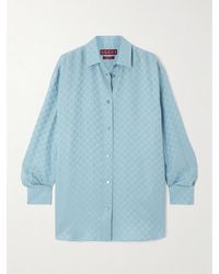 Gucci - Silk-Satin Jacquard Shirt - Lyst