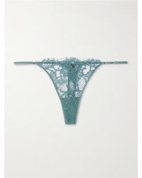 Kiki de Montparnasse - String En Dentelle De Coton Biologique À Finitions En Satin De Soie Stretch Camille - Lyst