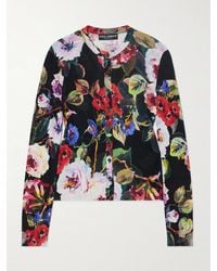 Dolce & Gabbana - Floral-Print Silk Cardigan - Lyst