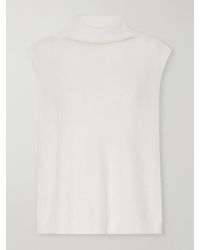Lisa Yang - Aisla Ribbed Brushed Cashmere Turtleneck Sweater Vest - Lyst