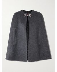 Gucci - Cape Aus Einer Woll-Seidenmischung Mit Horsebit-Detail - Lyst