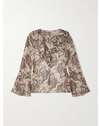 Veronica Beard - Kyrie Ruffled Paisley-Print Silk-Georgette Blouse - Lyst
