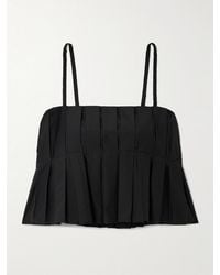 Theory - Pleated Cotton-Blend Poplin Camisole - Lyst