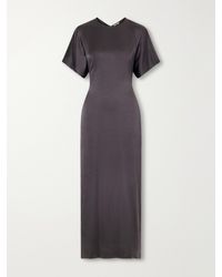 FFORME - Imogen Draped Satin Maxi Dress - Lyst