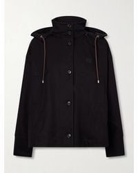 Loewe - Hooded Cotton And Silk-Blend Canvas Jacket - Lyst
