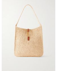 Saint Laurent - Le 5 À 7 Leather-Trimmed Raffia Shoulder Bag - Lyst