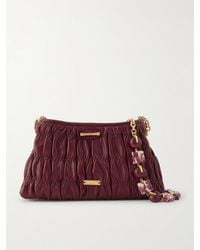 Cult Gaia - Kiraz Mini Clutch Aus Leder Mit Raffungen Und Zierperlen - Lyst