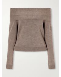 Jonathan Simkhai - Delphia Off-The-Shoulder Mélange Merino Wool Sweater - Lyst