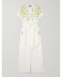 Thierry Colson - Midi-Wickelkleid Aus Point D'Esprit Aus Baumwolle Mit Zierperlen Und Bindegürtel - Lyst