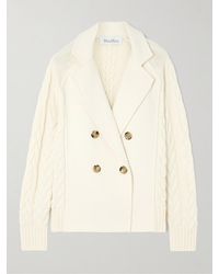 Max Mara - Micio Double-Breasted Cable-Knit Wool And Cashmere-Blend Jacket - Lyst