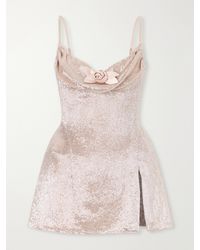 Wiederhoeft - Maggi Floral-Appliquéd Bead-Embellished Mini Dress - Lyst