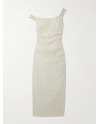SIR. - Twisted Midikleid Aus Leinen Mit Raffungen - Lyst