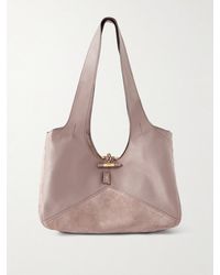 Chloé - Balloon Leather-Trimmed Suede Tote Bag - Lyst