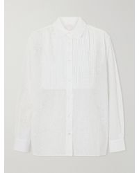 Loretta Caponi - Arabelle Pleated Broderie Anglaise Cotton Shirt - Lyst