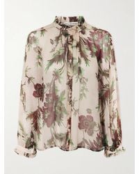 Alix Of Bohemia - Poet Summermoss Floral-Print Chiffon Blouse - Lyst