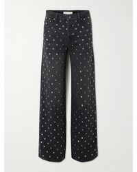 Mother - The Smoothie Sneak Studded High-Rise Wide-Leg Recycled Jeans - Lyst