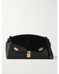 Ferragamo - Hug Pouch Large Suede-Trimmed Leather Shoulder Bag - Lyst